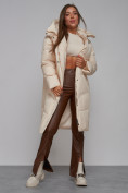 Оптом Пальто утепленное молодежное зимнее женское светло-бежевого цвета 52326SB, фото 19