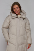 Оптом Пальто утепленное молодежное зимнее женское светло-серого цвета 52326SS, фото 12