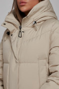 Оптом Пальто утепленное молодежное зимнее женское бежевого цвета 52328B в Перми, фото 13
