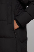 Оптом Пальто утепленное молодежное зимнее женское черного цвета 52328Ch в Сочи, фото 10