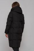 Оптом Пальто утепленное молодежное зимнее женское черного цвета 52328Ch в Перми, фото 21