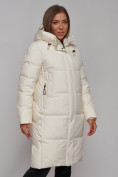 Оптом Пальто утепленное молодежное зимнее женское светло-бежевого цвета 52328SB в Екатеринбурге, фото 10