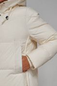 Оптом Пальто утепленное молодежное зимнее женское светло-бежевого цвета 52328SB в Екатеринбурге, фото 12