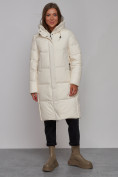 Оптом Пальто утепленное молодежное зимнее женское светло-бежевого цвета 52328SB в Екатеринбурге, фото 15