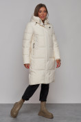 Оптом Пальто утепленное молодежное зимнее женское светло-бежевого цвета 52328SB в Екатеринбурге, фото 3