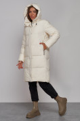 Оптом Пальто утепленное молодежное зимнее женское светло-бежевого цвета 52328SB в Екатеринбурге, фото 6