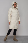 Оптом Пальто утепленное молодежное зимнее женское светло-бежевого цвета 52328SB в Екатеринбурге, фото 7