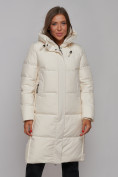 Оптом Пальто утепленное молодежное зимнее женское светло-бежевого цвета 52328SB в Екатеринбурге, фото 8