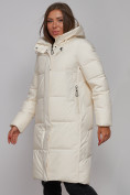 Оптом Пальто утепленное молодежное зимнее женское светло-бежевого цвета 52328SB в Екатеринбурге, фото 9