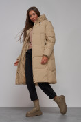 Оптом Пальто утепленное молодежное зимнее женское светло-коричневого цвета 52328SK в Перми, фото 16