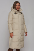 Оптом Пальто утепленное молодежное зимнее женское бежевого цвета 52329B в Екатеринбурге, фото 11