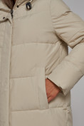 Оптом Пальто утепленное молодежное зимнее женское бежевого цвета 52329B, фото 13