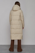 Оптом Пальто утепленное молодежное зимнее женское бежевого цвета 52329B, фото 4