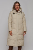 Оптом Пальто утепленное молодежное зимнее женское бежевого цвета 52329B в Екатеринбурге, фото 9
