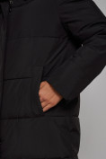Оптом Пальто утепленное молодежное зимнее женское черного цвета 52329Ch в Санкт-Петербурге, фото 11