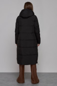 Оптом Пальто утепленное молодежное зимнее женское черного цвета 52329Ch в Самаре, фото 4