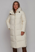 Оптом Пальто утепленное молодежное зимнее женское светло-бежевого цвета 52329SB в Волгоградке, фото 16