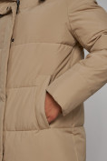Оптом Пальто утепленное молодежное зимнее женское светло-коричневого цвета 52329SK в Сочи, фото 11