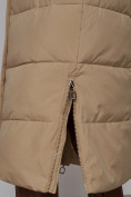 Оптом Пальто утепленное молодежное зимнее женское светло-коричневого цвета 52329SK в Сочи, фото 13