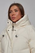 Оптом Пальто утепленное молодежное зимнее женское бежевого цвета 52330B, фото 17