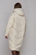 Оптом Пальто утепленное молодежное зимнее женское бежевого цвета 52330B в Санкт-Петербурге, фото 20