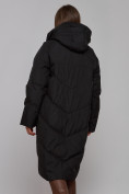 Оптом Пальто утепленное молодежное зимнее женское черного цвета 52330Ch в Самаре, фото 20