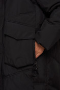 Оптом Пальто утепленное молодежное зимнее женское черного цвета 52330Ch в Санкт-Петербурге, фото 9