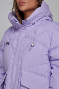 Оптом Пальто утепленное молодежное зимнее женское фиолетового цвета 52330F, фото 14