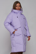 Оптом Пальто утепленное молодежное зимнее женское фиолетового цвета 52330F в Челябинске, фото 18