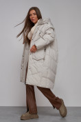 Оптом Пальто утепленное молодежное зимнее женское светло-серого цвета 52330SS в Хабаровске, фото 20
