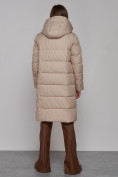 Оптом Пальто утепленное молодежное зимнее женское бежевого цвета 52331B в Иркутске, фото 4