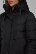 Оптом Пальто утепленное молодежное зимнее женское черного цвета 52331Ch в  Красноярске, фото 13