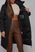 Оптом Пальто утепленное молодежное зимнее женское черного цвета 52331Ch в Волгоградке, фото 18