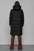 Оптом Пальто утепленное молодежное зимнее женское черного цвета 52331Ch в Уфе, фото 4