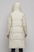 Оптом Пальто утепленное молодежное зимнее женское бежевого цвета 52332B в Екатеринбурге, фото 7