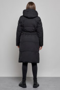 Оптом Пальто утепленное молодежное зимнее женское черного цвета 52332Ch в Уфе, фото 4