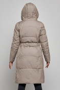 Оптом Пальто утепленное молодежное зимнее женское светло-коричневого цвета 52332SK, фото 7