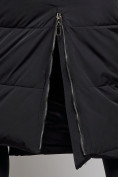 Оптом Пальто утепленное молодежное зимнее женское черного цвета 52351Ch в Казани, фото 11