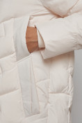 Оптом Пальто утепленное молодежное зимнее женское бежевого цвета 52355B в Казани, фото 15