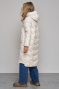 Оптом Пальто утепленное молодежное зимнее женское бежевого цвета 52355B, фото 25