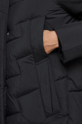 Оптом Пальто утепленное молодежное зимнее женское черного цвета 52355Ch в Сочи, фото 12