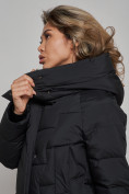 Оптом Пальто утепленное молодежное зимнее женское черного цвета 52355Ch в Уфе, фото 15