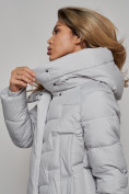 Оптом Пальто утепленное молодежное зимнее женское светло-серого цвета 52355SS, фото 16
