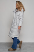 Оптом Пальто утепленное молодежное зимнее женское светло-серого цвета 52355SS, фото 3