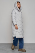 Оптом Пальто утепленное молодежное зимнее женское светло-серого цвета 52355SS в Екатеринбурге, фото 6