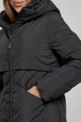 Оптом Пальто утепленное молодежное зимнее женское черного цвета 52356Ch в Уфе, фото 10