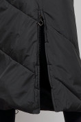 Оптом Пальто утепленное молодежное зимнее женское черного цвета 52356Ch в  Красноярске, фото 11