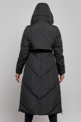 Оптом Пальто утепленное молодежное зимнее женское черного цвета 52356Ch, фото 15