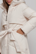 Оптом Пальто утепленное молодежное зимнее женское светло-бежевого цвета 52356SB, фото 11