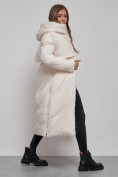 Оптом Пальто утепленное молодежное зимнее женское светло-бежевого цвета 52356SB в Краснодаре, фото 14